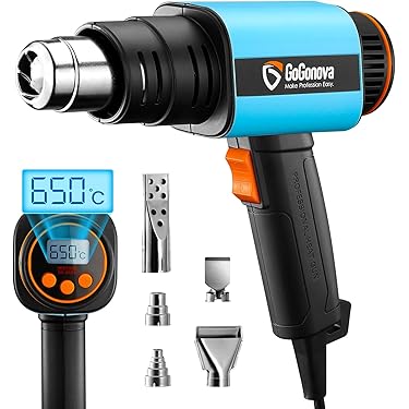 DevinLVD Heißluftpistole 550W - Temperatur 100-450°C Mit LCD Display