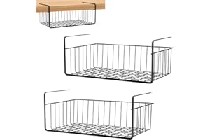 FIVMEN 2 scaffali sospesi, in metallo, per scaffali, armadi, cucina, ufficio, dispensa, bagno, armadietto, 40 x 25 x 15 cm