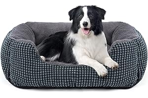 FURTIME Legowisko dla psa, średniej wielkości, kosz dla psa, nadaje się do prania, puszyste, antypoślizgowe legowisko dla psa, odporne na strach, dla średnich i małych psów i kotów, 63 x 53 x 20 cm