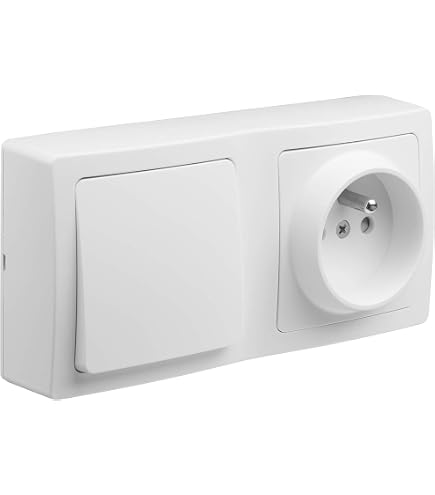 DEBFLEX Steckdose Caly Serie, 2P+T Schuko, Weiß – Einfache Montage, Europäischer Standard