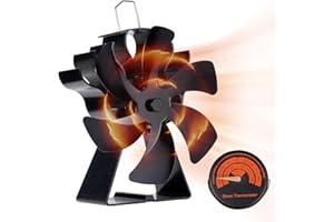 JIMBON Ofenventilator,6 Blatt Kaminventilator,Ventilator füR Kaminofen,Ofenventilator Ohne Strom,Kamin Ventilator Umweltfreundlicher Leiser Effiziente WäRmeableitung in Haushalten