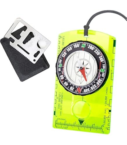 Bussola Fluorescente Verde Con 2 Fischietti - Per Trekking, Campeggio, Emergenze Outdoor - Foto 3