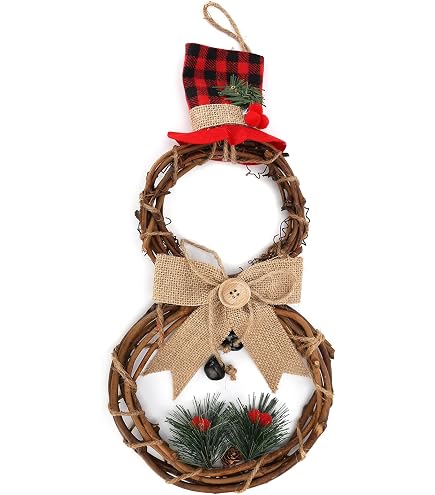 Couronne De Noël 45 Cm Lumineuse Sur Piles - Guirlande Réaliste Avec Crochet Décoration Hiver