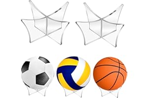 UKOFEW Porta Pallone Calcio，Porta Palloni，Espositore per Pallone da Calcio, Supporto da Palla in Acrilico, Piede Sedile Base Supporto，per Pallacanestro Palloni da Calcio Basket e Rugby，Pallavolo，Pallone