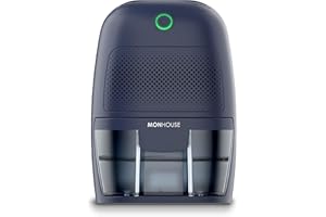 MONHOUSE Dehumidifier 600ml Portable, Compact & Quiet Moisture Absorber - Mini Air Dehumidifier for Home, Bedroom Damp, Car, Office, Garage, Caravan & Basement - Electric Mould Remover - Navy