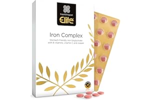 Healthspan Elite Iron Complex 14mg (4 Months’ Supply) | Reduce Tiredness & Fatigue | with Copper & Vitamin C to aid Absorption | All Blacks Official Partner | Informed Sport Accredited | Vegan
