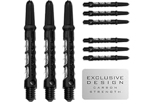 Harrows Lot de 3 jeux de tiges de fléchettes ST en carbone – 9 tiges de fléchettes au total – Disponible en 3 tailles – Composite de carbone résistant – Medium Clear
