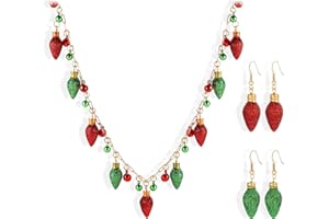 GTYARYUA Collier noel Femme, Collier de Noel Femme and Boucle d'Oreille Noels, Parure Bijoux, Colliers Flocon de Neige, Avec des Strass et des Cloches, Cadeaux pour Femmes et Filles