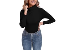 IWOLLENCE Turtleneck Women Thermal Tops Polo Neck Jumpers Long Sleeve Thermal Base Layer Top Ladies Thermal Vests