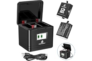 Homesuit Enduro Hero 12 Akku 1800mAh und 3-Kanal LCD Typ-C Ladegerät Kit für GoproHero12Black, GoproHero11Black, GoproHero10Black, GoproHero9Black Action Kamera (3er-Pack)