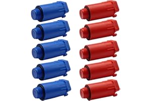 SKIR'CO Lot de 10 Bouchons de Chantier 1/2" - Pression en Plastique Rouge et Bleu - Test de Pression d'Eau Avec Joints d'Étanchéité