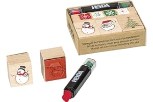 Heyda Heyda 204888482 204888482 - Juego de sellos (Navidad) (8 x 6 x 3 cm, 3 sellos de madera)