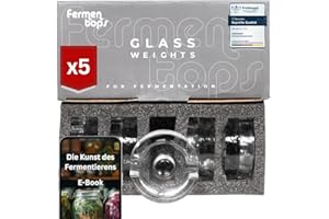 GREEN WISE Pesi in Vetro fermentazione | Set di 5 Pesi per fermentazione | Sicuro per Gli Alimenti e Dimensioni ottimali | Pesi di fermentazione per crauti kimchi kefir | Pesare Le Pietre