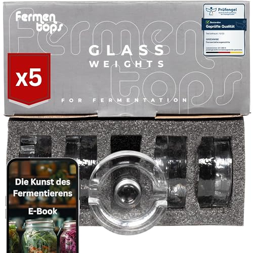 GREEN WISE Fermentiergewichte Glas, 5er-Set