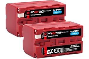 Baxxtar Pro NP-F750 Batterie 2X véritable 7000mAh (50.4 Wh) - LG Cells Inside - Compatible avec Sony NP-F970 NP-F750 NP-F960 NP-F570 NP-F550 etc