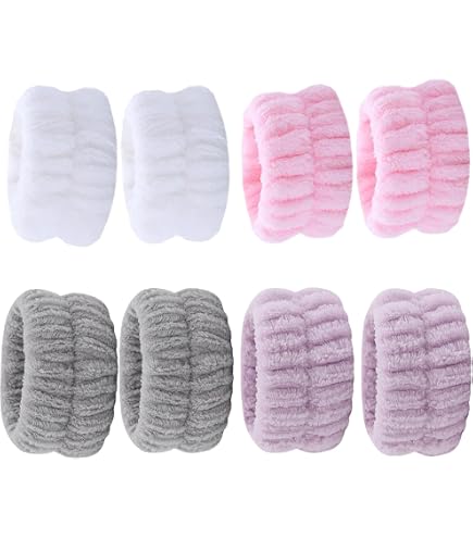 Spa-Armband-Set Mit Katzenohren – 3-teilig, Aus Korallen-Fleece, Weich & Saugstark – Für Gesichtspflege & Make-up