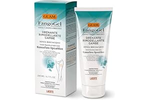 ‎GUAM Guam, FangoGel Drainierende Modellierung für Beine, Wärmekälte-Wirkung, ohne Ausspülen, Reduziert Hautunebenheiten durch Schwellungen und Wasseransammlungen, Made in Italy, 200 ml Packung