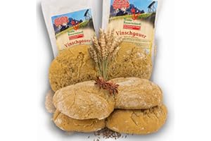 ‎TIROLER BAUERNSTANDL DIE HEIMAT DER TIROLER SCHMANKERL. Tiroler Bauernstandl Südtiroler Vinschgauer [ 4 Pkg. ] Roggenmehl - Anis Kümmel Fenchel lange Haltbar Brot Käse Schinken Grissini Südtiroler Spezialitäten Zwieback haltbare Lebensmittel