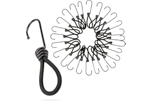 PRETEX Corde Elastiche con Gancio - Set di 25pcs x 13cm Ganci elastici universali - Elastici Portapacchi Pesanti Perfette per il Campeggio, Bagagli - Cinghie Elastiche per Teloni