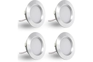 DYKUWEY 4er Set LED Einbaustrahler 12V 3W, einbaustrahler LED flach Bohrloch 55-58mm und 14mm Flache,Led Spot 12V IP44 Dimmbar Deckenspot,Möbeleinbauleuchte Einbauspots (Silber Kaltweiß 6000k)