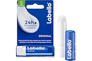 LABELLO Original (1 x 4,8g), Baume à lèvres enrichi en huiles naturelles et à la texture onctueuse, Soin des lèvres Hydratation longue durée pendant 24H