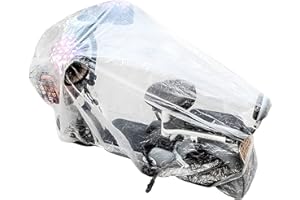 Yajun Cubierta de Motocicleta al Aire Libre Impermeable Bicicleta Scooter Funda a Prueba de Polvo de Lluvia Protector Transparente Desechable Funda para Todas Las Estaciones