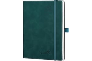 POPRUN Agenda 2025 2026 Settimanale 22 x 16,5 cm, 1 Pagina a Settimana con 1 Pagina di Appunti, Copertina Morbida, Portapenne Autoadesivo, Carta Spessa da 100 GSM, Verde Mare Profondo