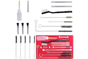 ROIIKETU Multi-Purpose Spray Gun Cleaning Kit,Nylon Brushes Paint Gun Cleaning Kit Mini Brushes & Needles for Clean Airbrush Nozzles Spray Guns Tattoo Equipment (22)