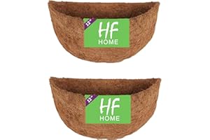 HFHOME 2PCS Semicircle Wall Basket Coco Liner, 30cm/12 Dia Coco Fiber Replacement Liner, Semi-Round Planter Liner for Plants Wall Basket, Garden Flower Pots Indoor Outdoor