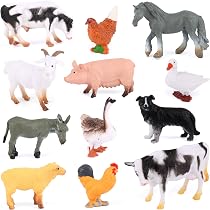 Set 12 Figure Animali Della Giungla E Uomini Delle Caverne - Giocattoli PVC Realistici Per Bambini, Educativi E Per Giochi Di Fantasia