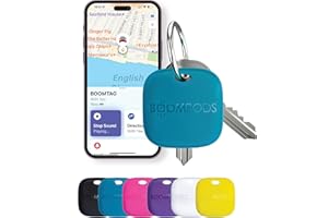 Boompods Boomtag Rechargeable Bluetooth Tracker Tag - Smart Tracking Device for Children, Luggage & Pet, Compatible with Apple Find My App, Wallet and Key Finder with Extended Battery Life, Ocean Blue