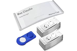 FIVAVA 20 Pezzi Porta badge magnetico Targhette Portanome Magnetiche Badge Personalizzati Targhette Identificative