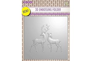 Nellie's Choice Embossingschablone - 3D Embossing Folders Reindeer 150x150mm