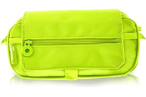 PracticOffice - Estuche Triple de espaciosas Secciones Interiores con Cierre de Cremallera Individual, Funda para Suministros Escolares