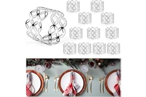 PEALOVCOM 12 PCS Rond de Serviette de Table en Métal Anneau de Serviette de Noël Boucle de Serviette de Table Rond de Serviette Table Réutilisable Boucle pour Dîner Mariage Banquet