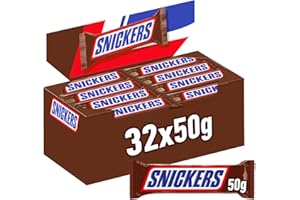 Snickers czekoladowe batoniki | orzeszki ziemne, karmel | 32 podwójne batoniki w pudełku (32 x 50 g)