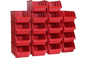HERGESTELLT FÜR BAUPROFI 18er Set Sichtboxen PP Gr. 2/L rot NEU 215/185x100x75mm Sichtbox 18 Stapelboxen