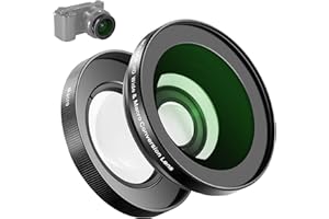 NEEWER Objectif Grand Angle HD 40,5mm Compatible avec Sony ZV-1F ZV-E10 A5000 A6000, Objectif supplémentaire 2 en 1 Grand Angle 18mm et Macro 10x avec Adaptateur d'objectif à baïonnette (LS-30, Noir)