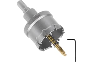 Flintronic Brocas Corona Metal, 45mm Carburo Agujero Cortador, TCT Agujero Sierras Brocas Corona para Acero Inoxidable, Acero Dulce, Hierro, Cobre y Latón