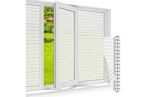 shinfly Pellicola per finestra a strisce, 60 x 120 cm, opaca, in vetro smerigliato, autoadesiva, statica, anti-UV, privacy e privacy, per finestre di casa e ufficio