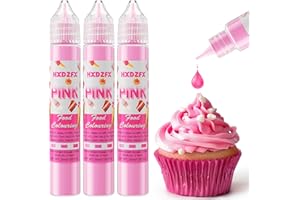 HXDZFX Food Colouring - Concentrated Pink Food Colouring Liquid for Baking, Cake Decorating, Candy, Macaron, Icing and Cooking - Neon Food Dye for Slime Making and DIY Crafts - 30ml×3 Bottles
