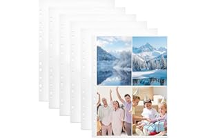 Aoyfuwell 30 Fogli Protettivi DIN A4, 240 Tasche Portafoto A4, Raccoglitore Trasparente, Fogli Protettivi per Foto per Raccoglitore 2/3/4 Anelli, Album Foto, 4 Tasche Lato