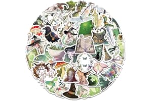 VIOJRLLY 50 pezzi adesivi della strega, set di adesivi della strega della foresta adesivi impermeabili del computer portatile telefono cellulare valigia casco moto bicicletta