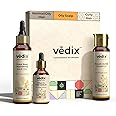 Vedix Ayurvedic Customized Hair Care Regimen For Normal/Oily Hair, Oily Scalp & Curly Hair - 3 Product Kit - Oil, Serum, Ayurvedic Shampoo