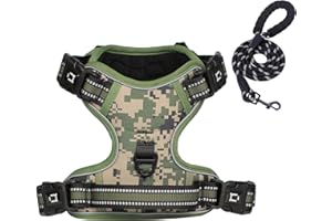 WALDSEEMÜLLER Harnais Chien Anti Traction, Réfléchissant Harnais De Chien Réglable Décourager Tirer Pet Gilet Durable en Nylon Harnais pour Chiens Moyen et Grand