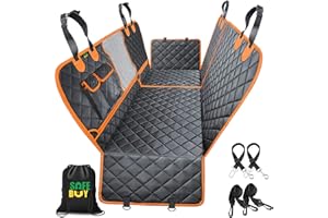 Safe Buy 5-in-1 Dog Car Seat Cover Waterproof Rear Back seat for Cars with Mesh Viewing Window Side Flaps Pet Car Seat Protector Dog Hammock Pet Car Seat Covers SUV Universal