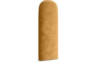 Muralo Polsterpaneel ovales WANDPOLSTER Wandkissen Bettkopfteil Wandpaneel Schlafzimmer Wohnzimmer Bett Lendekissen Modern Luxus Gepolstert Polster Paneel (Gelb, 30 cm x 80 cm)