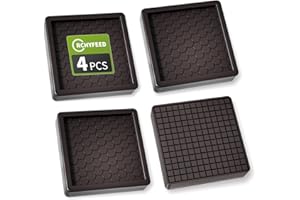 RCHYFEED Antiderapant Patin, 4 Pcs Protection Pied de Chaise, 5 CM Tampon Caoutchouc, Patins de Meubles, Patin Caoutchouc pour La Fixation en Place des Mobiliers, Les Sols en Bois et Meubles, Square