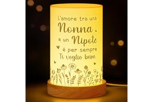 Regalo Giftasy Lampada Notturna Stampata in 3D per Nonna, Idea Regali dei Nipoti Utile, Festa dei Nonni (10 * 10 * 15.8cm)