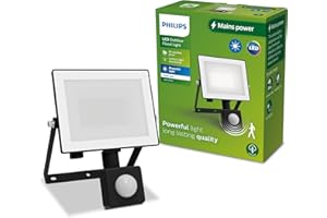 Philips Lois Projecteur Extérieur avec Capteur, 20 W, 3000 K, Noir